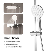 Colonne de douche murale en acier inoxydable triple fonction cascade de haute qualité pour salle de bain, vente chaude