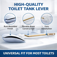 Poignée universelle de chasse d'eau pour réservoir de toilettes en alliage de zinc à montage frontal, accessoire de salle de bain compatible avec la plupart des toilettes