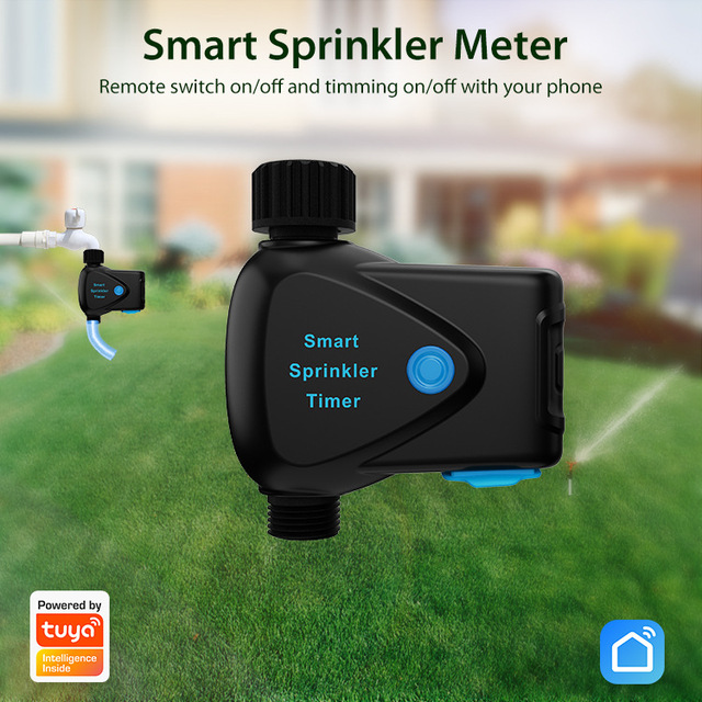 NEO Smart Single-Way Irrigation Device WiFi Controlled Watering System Built-in Metering for Home Garden Battery Powered Lawn