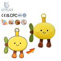 UYEAH OEM/ODM CE EN71 CPC Individuell gestalteter Cartoon-Auberginen-Plüsch-Schlüsselanhänger, weiche Stofftier-Frucht-Plüsch-Spielzeug-Schlüsselanhänger, Kindergeschenk