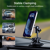 Support magnétique pour téléphone, ventouse puissante, rotation à 360°, pour tableau de bord de voiture, pare-brise, bureau, support universel pour smartphone, support de voiture