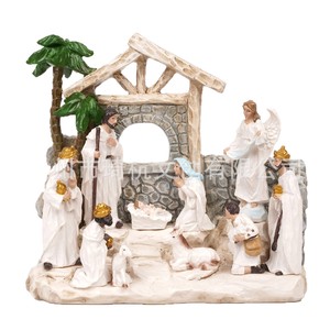 Juego de figuras de resina para la escena del Nacimiento de Navidad, decoración religiosa tradicional para sala de estar, uso en interiores. - Product Image 1