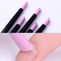 Outil de soins des ongles 5 pièces, stylo à gommage en pierre de Quartz, dissolvant de cuticules, poussoir tondeuse poignée noire