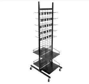 Metal Retail Floor Display Stand for Beauty Product Cosmetic Storage Rack for Retail