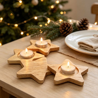 Base de Madera Personalizada para Decoración del Hogar, Portavelas en Forma de Estrella, Base en Forma de Estrella, Adecuada para Bodas y la Vida Diaria
