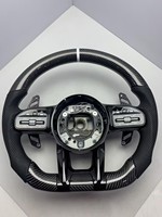 Volant en cuir/Alcantara/fibre de carbone/LED pour Mercedes-Benz C E S GLC GLE GLS W205 W213 W222 X253 W166 W167 GLE300