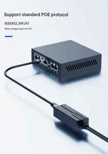 Convertisseur PoE RJ45 3 ports 5.5x2.1mm IEEE802.3AF/AT 1000 Mbps Gigabit avec sortie d'alimentation 48V vers 12V pour caméras CCTV/IP - Product Image 4