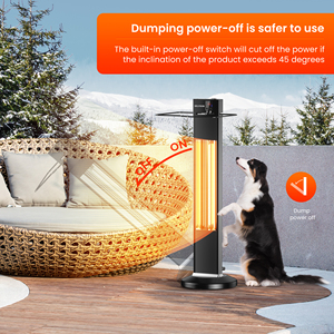 Chauffe-terrasse électrique autoportant infrarouge en fibre de carbone 1500W, étanche, télécommandé, pour maisons et garages - Product Image 4