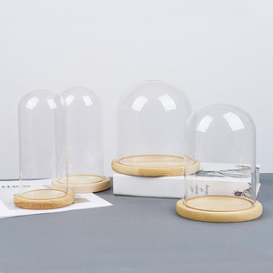 Cúpula de <span class=keywords><strong>Cristal</strong></span> con Base de Madera y Luces LED, Cúpula de <span class=keywords><strong>Cristal</strong></span> Decorativa para <span class=keywords><strong>Flores</strong></span> al por Mayor - Product Image 3