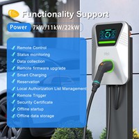 Estación de Carga para Vehículos Eléctricos Ocpp2.0 Ocpp 2 2.1 2.01, Stock Europeo, 7kw/22kw, Sin Cable, Pos Ac Wallbox, Comunicación Ocpp 1.6j