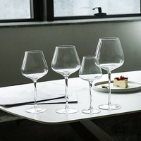 Verre à vin rouge en verre transparent, grand bol, longue tige, verre à vin en forme de tulipe pour la dégustation de vins rouges et blancs, mariage, restaurant, bar