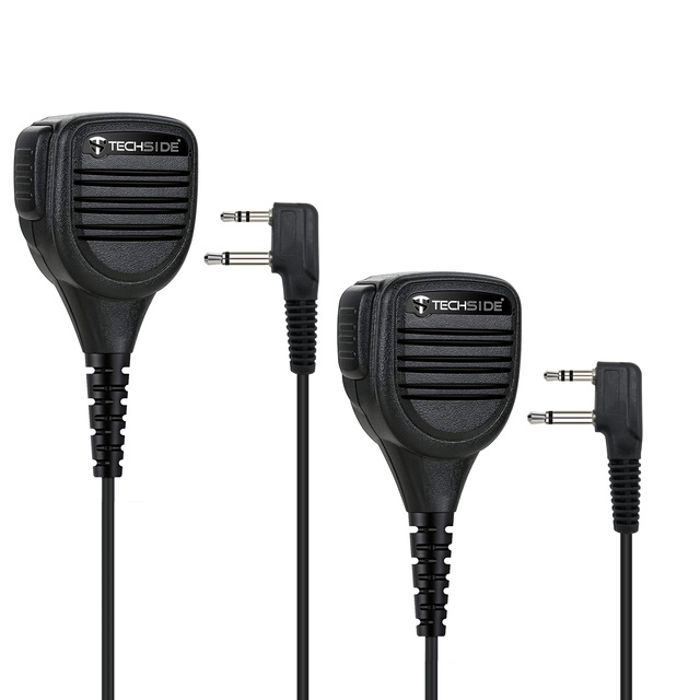 Factory Price TechSide Waterproof 2-Pin Midland Shoulder Speaker Microphone 3.5 mm Jack Rotatable Clip Walkie TSMIC-M