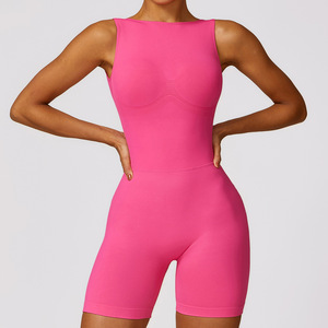 Combinaison <span class=keywords><strong>de</strong></span> yoga <span class=keywords><strong>de</strong></span> haute qualité Onesie Fitness Scrunch Butt Sports <span class=keywords><strong>Compression</strong></span> Gym Casual Body pour femmes - Product Image 4