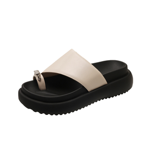 Sandalias de plataforma de una tira para mujer, estilo coreano, para exteriores, novedad de verano, a la moda, para vacaciones y playa - Product Image 1