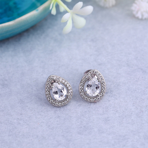 Pendientes de Plata de Ley 925 YILUN con Baño de Rodio en Forma de Lágrima con Circonita Cúbica Transparente, Joyería Elegante para Mujer - Product Image 4