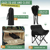 Chaise de plage pliable en métal portable à ouverture rapide avec dossier pour activités de plein air, pêche, camping, pique-niques, randonnées, ateliers, parcs