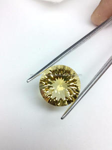 ซิทรินสีเหลืองธรรมชาติ ซิร์คอนควอตซ์ ขนาด 15 มม. รูปทรงกลม ตัดแบบเว้าสองขั้น ผ่านการอบด้วยความร้อน พลอยเม็ดเดี่ยว มีการเปลี่ยนสี - Product Image 2