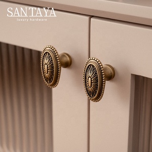 Santaya <strong>Antique</strong> Brass Kitchen Cabinet Handle European <strong>Style</strong> Vintage Luxury Bronze Pull Furniture Wardrobe <strong>Drawer</strong> <strong>Knob</strong> - Product Image 6