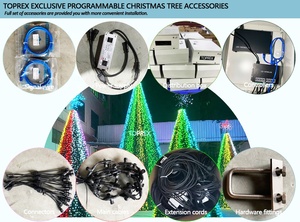 Arbre de Noël géant d'affichage de village lumineux LED RVB dynamique programmable DMX de haute qualité sur mesure pour l'extérieur - Product Image 5
