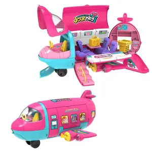 二合一新款娃娃场景飞机配件游戏屋女孩玩具高品质塑料娃娃屋玩具