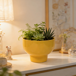 Nouveauté 2026 : Pots de fleurs en céramique à pieds en forme de bol (rose/jaune/bleu/vert) pour plantes succulentes d'intérieur, décoration maison – Vente directe usine - Product Image 6
