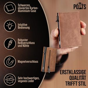 Tri Fold Magnetic Card <b>Holder</b> For Men Dark Brown Genuine Leather 5 Inch RFID Protection <b>Wallet</b> Everyday Use - Product Image 4