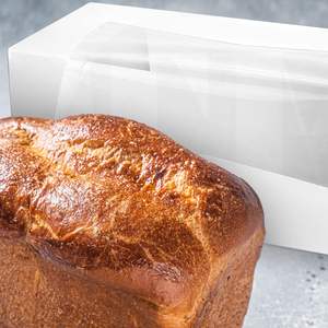 Boîtes à pâtisserie blanches à ouverture automatique avec fenêtre, conteneur long pour cupcakes, fraises, beignets et gâteaux roulés 9" x 4" x 3.5" - Product Image 6