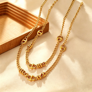 Collar de Acero Inoxidable Chapado en Oro con Hebilla de Nariz de Cerdo, Cadena de Clavícula Minimalista y Elegante para el Día a Día, No se Desvanece, Moda para Mujer - Product Image 5