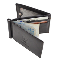 Dompet Saku Depan LOGO Anda Dompet Ramping Kulit Sapi Premium Full Grain Pemblokir Rfid Minimalis Tipis