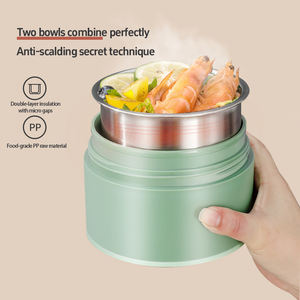 Lekfre可爱不锈钢饭盒彩色保温饭盒带手柄保暖饭盒 - Product Image 4