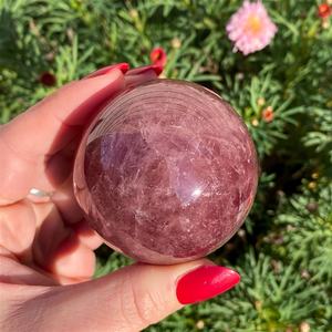 Esfera de cristal de cuarzo rojo natural al por mayor, bola de piedra preciosa curativa de alta calidad para decoración del hogar - Product Image 5