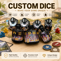 Ensemble de dés personnalisés en résine à bords tranchants avec noyau liquide, accessoires de jeu de table polyédriques pour RPG, dés de jeu de société personnalisés
