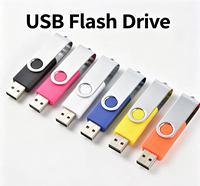Clé USB pivotante en métal avec logo personnalisé, USB 2.0, en vrac, de 128 Mo à 32 Go, clé mémoire personnalisée pour ordinateur portable