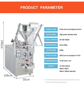 Factory Price Small Enterprise Liquid Paste Chili Sauce <b>Tomato</b> Sauce Salad Sauce Sachet Filling, Packaging and Sealing Machine - Product Image 2