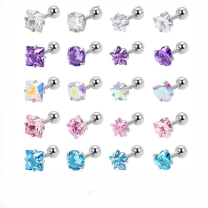 Screw Back Helix Earrings | Stainless Steel Sleep Friendly Thin Bar <b>Cartilage</b> <b>Stud</b> Hypoallergenic Jewelry - Product Image 1