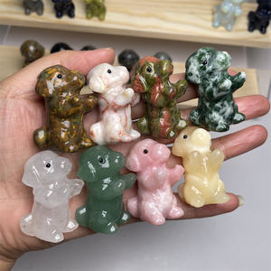 Vente en gros de pierre de roche naturelle sculptée à la main en renard de cristal pour la décoration intérieure - Product Image 5