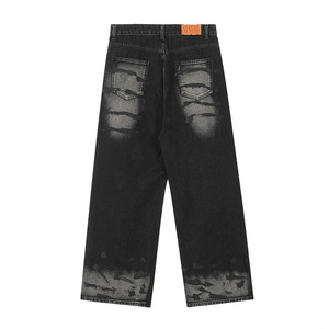 StreetLux Retro Moda Jeans Tendencia de verano Negro para hacer Diseño antiguo Sense High Street Loose Casual Pantalones finos Hombres - Product Image 4