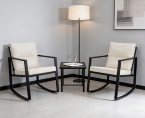 Set di Sedie a Dondolo Moderne <span class=keywords><strong>da</strong></span> Esterno con Telaio in Metallo Resistente per Terrazze, Balconi e Giardini - Product Image 1