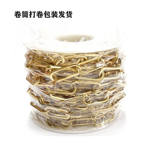 โซ่คลิปหนีบกระดาษสแตนเลสสีทอง กว้าง 6.5 มม. โซ่แบบแบนรูปไข่ สำหรับทำสร้อยข้อมือ อุปกรณ์เสริมสำหรับทำเครื่องประดับ DIY - Product Image 5