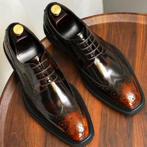 Chaussures basses à bout coquille, à semelle épaisse, à lacets, en cuir respirant, style sport décontracté pour hommes, polyvalentes - Product Image 2