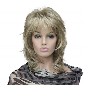 Parrucca Guangzhou consegna lupo taglio parrucca femminile coda di lupo nero Retro capelli lunghi ricci parrucca - Product Image 5