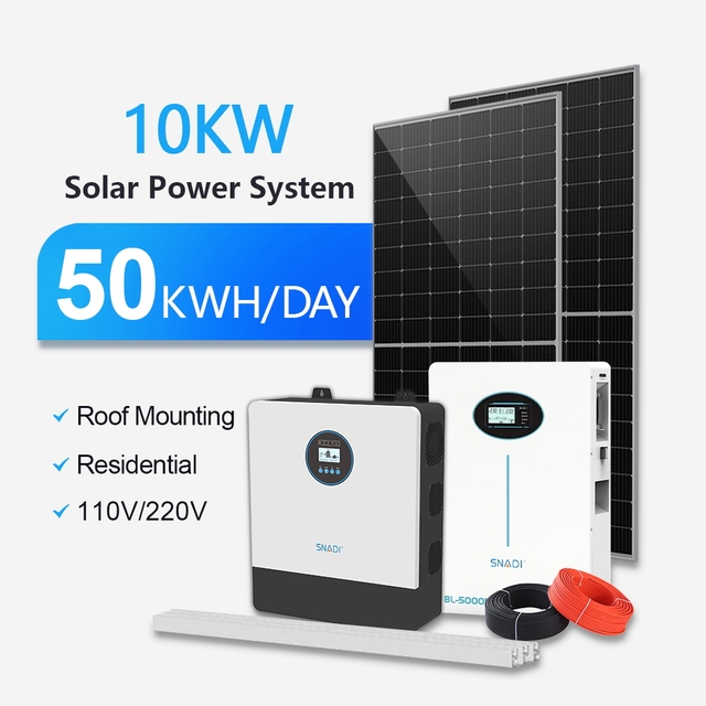 SNADI Wholesale 10KW Complet Solar Set off Grid Solar Energy Systems 5kwh 10kwh 15kwh Solar Power Set for Home Use