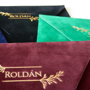 Sobres <span class=keywords><strong>de</strong></span> Terciopelo Personalizados para Boda con Invitación en Dorado, Monograma Personalizado, Elegantes Sobres para Celebración <span class=keywords><strong>de</strong></span> Matrimonio - Product Image 4