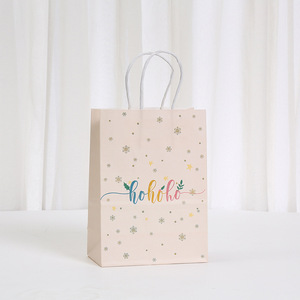 Nuova Collezione di Sacchetti di Carta Kraft <span class=keywords><strong>Rosa</strong></span> di Alta Qualità con Stampa UV a Tema Natalizio, Confezioni per Caramelle per Feste di Natale, Vendita all'Ingrosso - Product Image 2