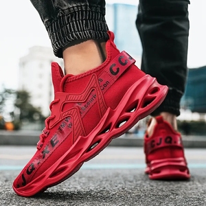 Zapatillas de deporte informales para hombre, zapatos transpirables de talla grande para hombre, zapatos para correr al aire libre, deportes de caminar, zapatos blancos, zapatos masculinos de moda, color rojo - Product Image 4