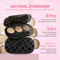 Palette de poudre à sourcils 3 couleurs, imperméable, longue tenue, maquillage naturel pour les sourcils, marque privée OEM