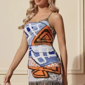 Custom Intarsia Knit <b>Dress</b>-Replica of Famous South African Painting Luxury 7-Day Sample Lead Time Made in <b>China</b> - Product Image 1