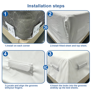 Juego de 4 Sujetadores de Sábanas Ecológicos de ABS Resistentes a Tirones, Tiras de Bloqueo de Alta Resistencia, Extraíbles y de <span class=keywords><strong>Fácil</strong></span> Instalación para Todo Tipo de Ropa de Cama - Product Image 6