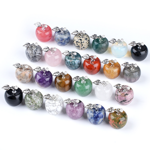 Pendentif Pomme Sculpté en Cristal Poli (Améthyste, <span class=keywords><strong>Quartz</strong></span> Rose) pour Décoration – Prix Usine – Énergie et Guérison Spirituelle - Product Image 3
