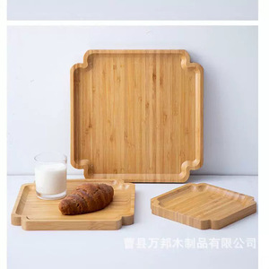 Bandejas de servir de bambú rectangulares de color madera natural para té, pan, fruta, aperitivos, uso doméstico - Product Image 4